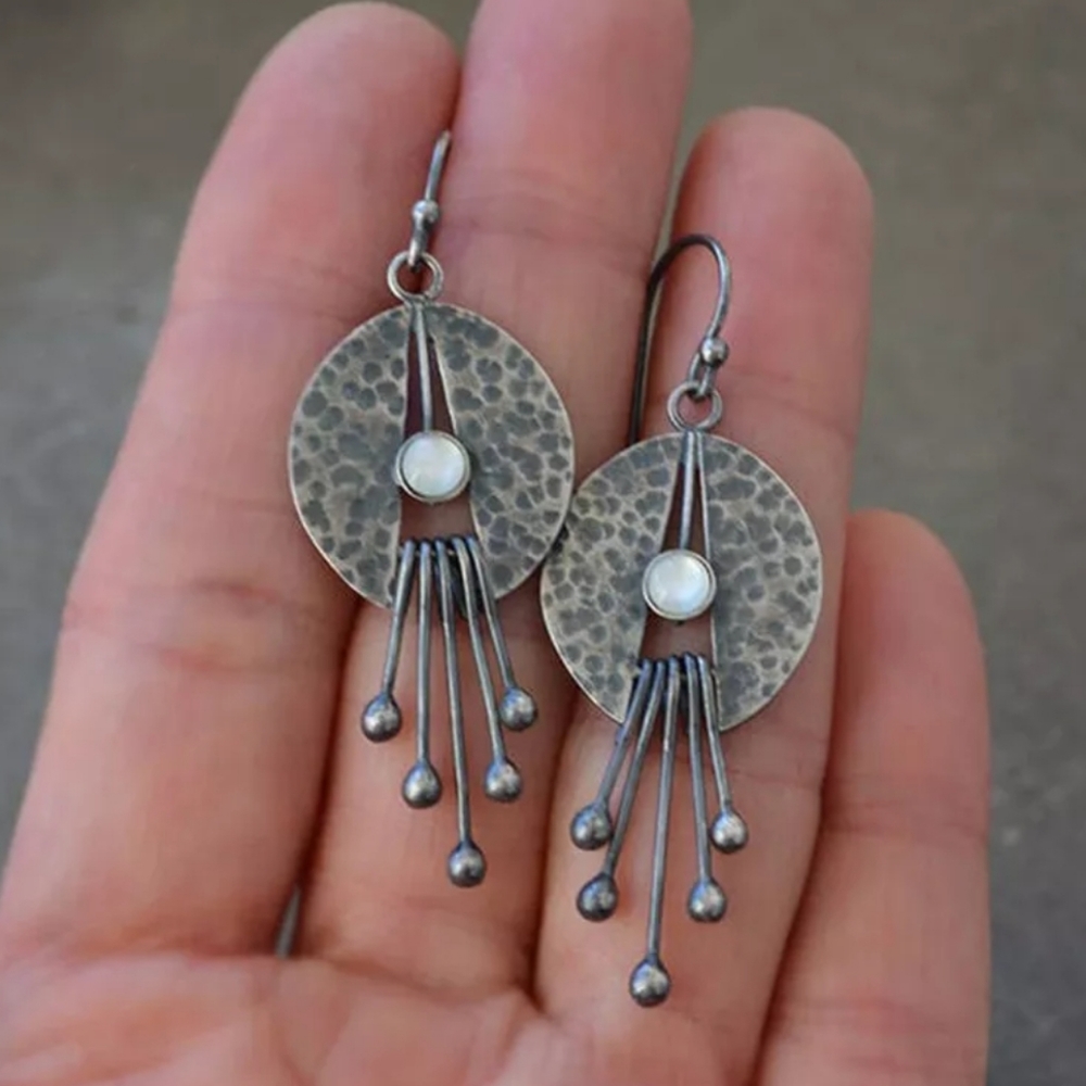 White Stone Earrings